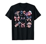 4th of July Nurse Coquette Bow USA Patriotic Scrub Top Women T-Shirt