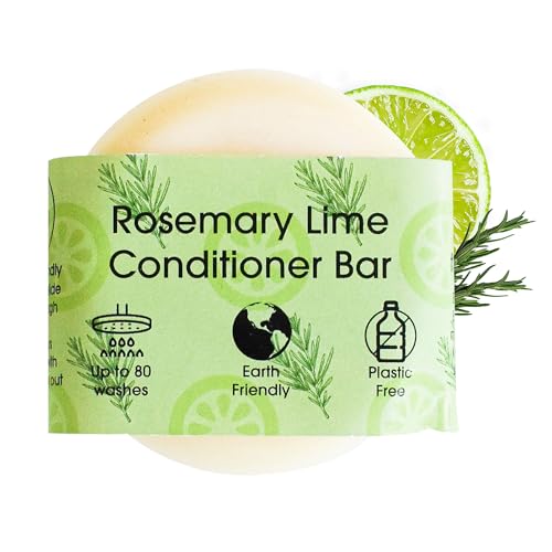 Rosemary & Lime Hair Conditioner Bar, Natural Hair Care Bar for Frizzy Hair, Vegan Hair Bars, Plastic-Free, No Chemicals & Preservatives, Up to 80 Washes, 60g - The Natural Spa Rosemary & Lime Hair Conditioner Bar, Natural Hair Care Bar for Frizzy Hair, Vegan Hair Bars, Plastic-Free, No Chemicals & Preservatives, Up to 80 Washes, 60g - The Natural Spa