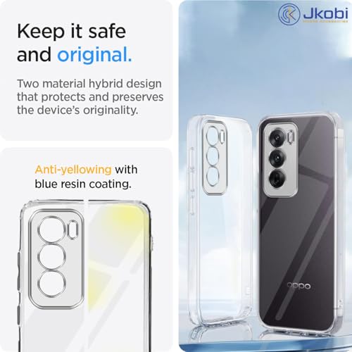 Image of Jkobi Back Cover for Oppo Reno12 5G | Oppo Reno 12 5G (Silicone Clear Shockproof Case with Camera Protection | Soft and Flexible | Transparent)