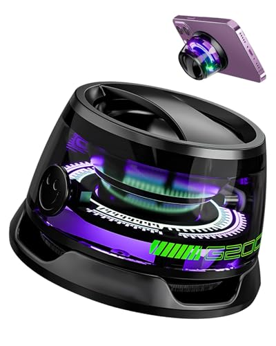 Uelkr G200 Magnetic Bluetooth Speaker with RGB Light Portable Wireless Mini Speaker Bluetooth Phone Stand for Metal Surface Small Speakers for Camping Room Bike Car Gift for Teens