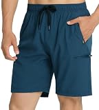 [アクレイス] 水着 メンズ サーフパンツ 海パン ボードショーツ インナー付 ロング丈 プール 海 水陸両用 吸水速乾 耐塩素 uvカット upf50+ XXL ピーコックブルー(速乾タイプ)