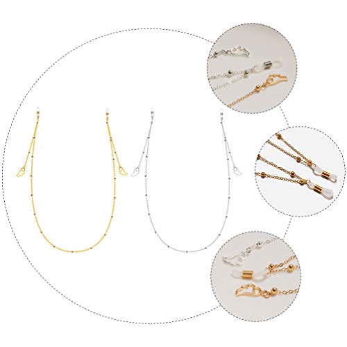 HEALLILY 2 Peças de Corrente de Óculos Retentor de Óculos Talabarte de Rosto Anti-Perda de Comprimen