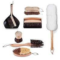 Tower NL109005 Natural Life Kitchen Brush Set, Horsehair and Beech Wood