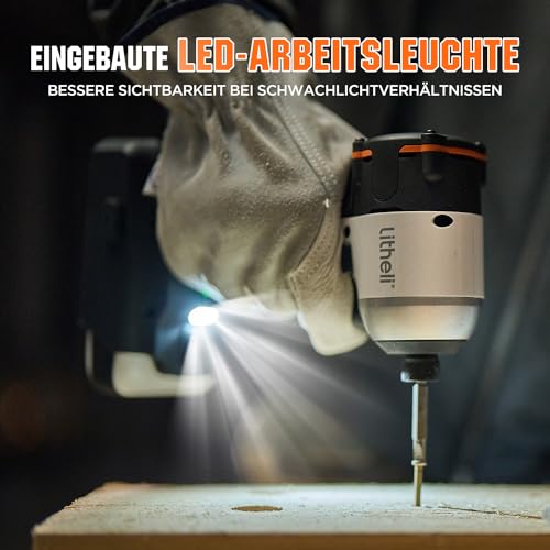 Schlagschrauber Litheli 20V mit 2.0Ah Li-Ion Akku und 230Nm Drehmoment