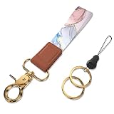 Handlein Key Ring Bracelet ，Mini Keychain Bracelet for Women，Key Rings for Keychains Holder Car ID