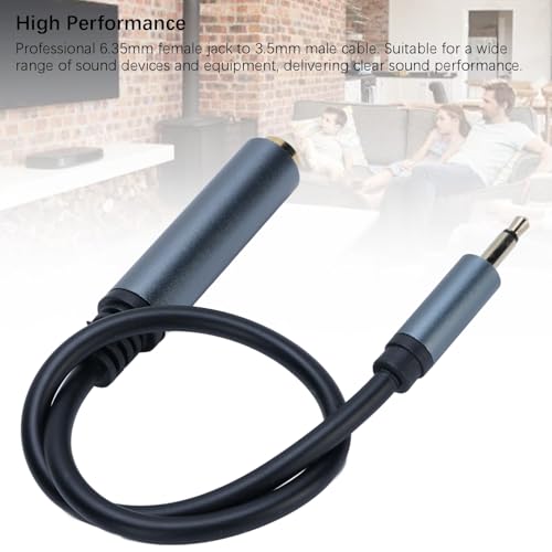 Cable sonido Jack 6.35mm hembra a 3.5mm macho 0.3m miniatura 2
