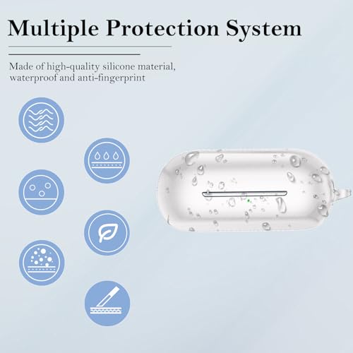 KZIOACSH Silicone Case for Sony WF-C700N, Ultra Slim Anti-Scratch Anti-Lost Protective Earbuds Case Lightweight Washable Sumdge-Proof Earphone Skin Cover with Carabiner for Sony WF-C700N, White - Image 2