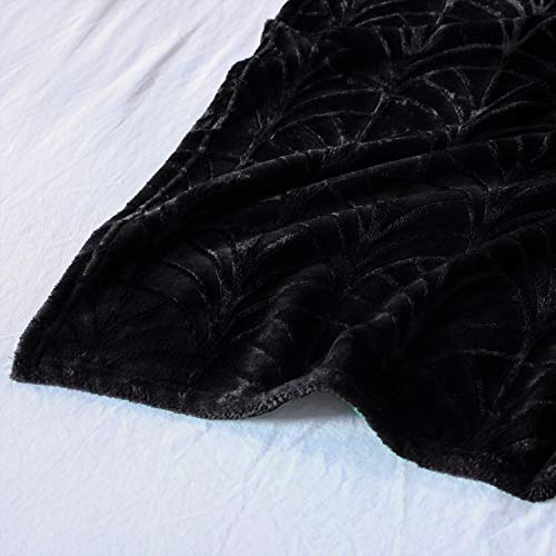 Whale Flotilla Flannel Fleece Queen Size Bed Blanket, Soft Velvet Lightweight Bedspread Plush Fluffy Coverlet Vintage Design Decorative Blanket For All Season, 90X90 Inch, Black #TOP6