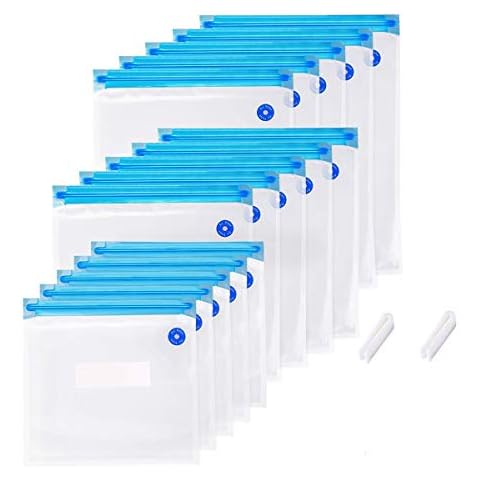 DaMohony Vacuum Sealer Storage Bags, 15 PCS Reusable Vacuum Food Sealer Bags, 3 Sizes Sous Vide Bag Kit, BPA Free, Great for Vac Storage, Meal Prep or Sous Vide Cover
