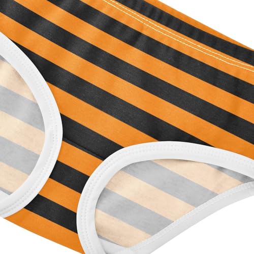 Black Orange Stripe Toddler Girls's Underwear 2T4