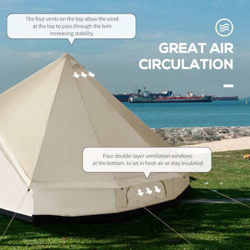 Outsunny Carpa Yurt para 10 Personas con Interior Espacioso 16' x 16' x 10' miniatura 4