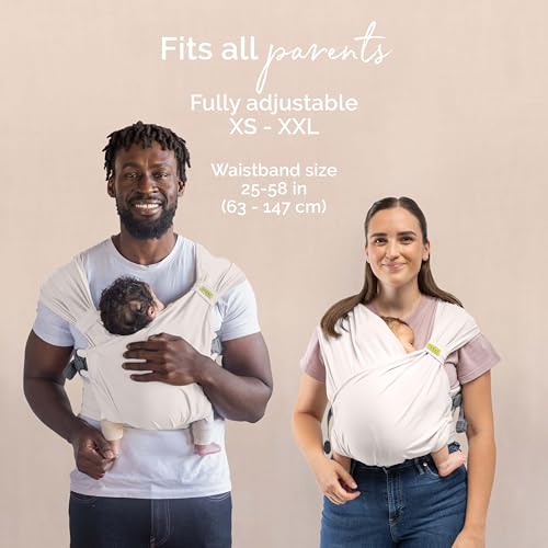 Boba Pre-Wrapped Baby Wrap Carrier with Buckle, Easy Adjust Soft Infant Baby Carrier Hybrid for Boy or Girls, Baby Sling for Newborn up to 35 lbs (Organic Stone) - Thumbnail 6