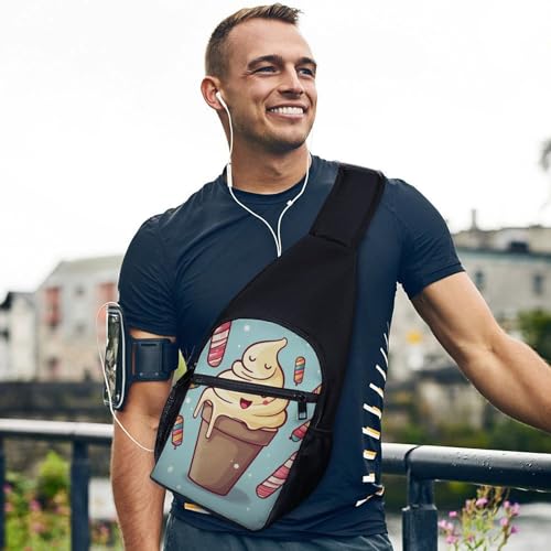 Mochila tipo sling ice cream para senderismo y uso casual miniatura 3