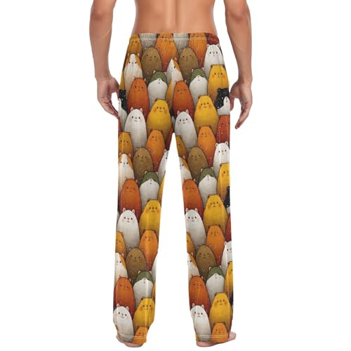 AIXIWAWA Mens Pajama Pants Sleep Lounge Wear Bottoms with Pockets Drawstring Guinea Pigs Print S2