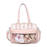 RAINBOW SMILE Ita Bag Heart Messenger Japanese Bag Kawaii Large Anime Shoulder Handbags (2110-Pink)