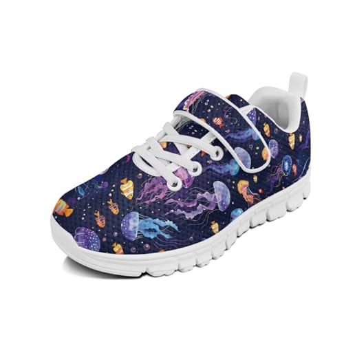 Forchrinse Neon Octopus Tennis Shoes Girls Boys Kids Sneakers Fashion Running Shoes for Toddler Lightweight Breathable School Sport Athletic Sneakers