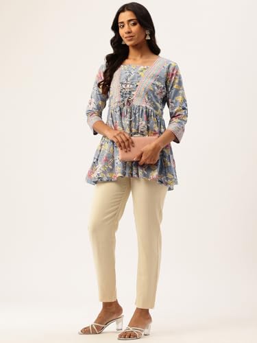 Image of Princess Cut Top for Women - 3 /4 Sleeves with Front Drawstrings (S-XXL)