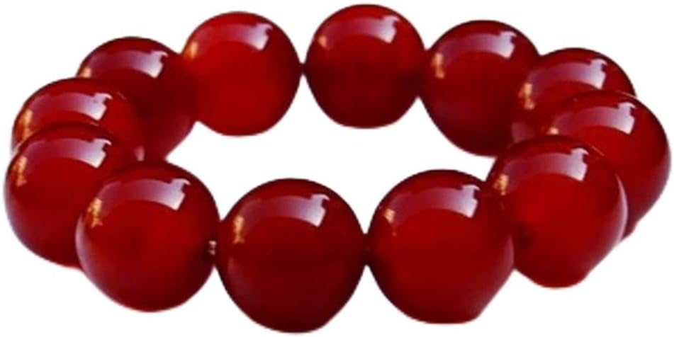 Red Agate Bracelet, Natural Red Jade Stone/Chalcedony Crystal Bracelet, Beads Beads Jade Bracelets, Men and Women Couple Jewelry