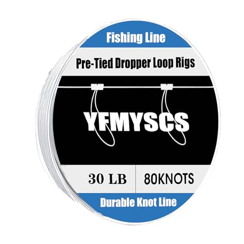 30LB Pre-Tied Dropper Loop Rigs Fishing Line Spool Line Options Loops About 12 Inches Apart with Loop Size3.5 Inch Perfect for Saltwater & Freshwater Fishing