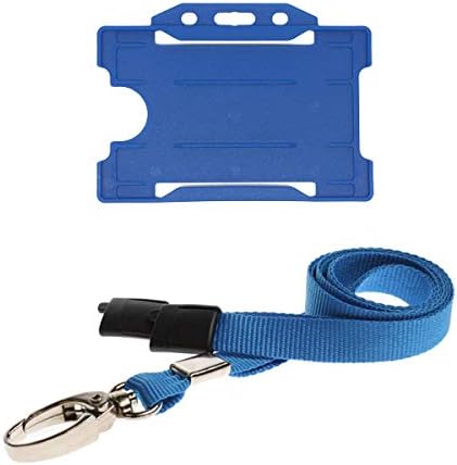ALG ID Cards® Blue ID Card Badge Holder - Blue Lanyard Card Holder - Blue Lanyard Neck Strap with Metal Clip & Safety Breakaway Release for Pass Holder