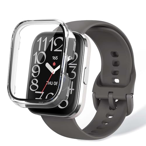 Amazfit Bip 5 Unity �p �P�[�X �J�o�[ �K���X�t�C������̌^�P�[�X �yNOUKAJU�z For Amazfit Bip 5 Unity �X�}�[�g�E�H�b�` �P�[�X �ی�t�B���� ��� �ی�P�[�X PC+�����K���X�t �ی� �J�o�[ ��̌^ 