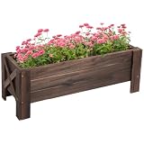 Outsunny Fioriera da Esterno in Legno Rettangolare 100x36.5x36cm