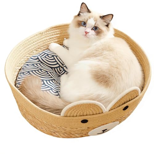 Katzenbett für den Innenbereich, 35 x 35 x 13 cm, atmungsaktiv, Klettverschluss, strapazierfähig, waschbar, für Haustiere, ganzjährig, Baumwolle, Hundebett, für Kitten, Zuhause, Garten, Barn, Indoor