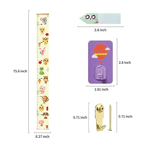 By Unbranded Growth Chart For Kids,Upgrade Removable Baby Growth Chart For Wall With Marker Stickers,Hooks,Canvas Height Measuring Rulers For Boys Girls (Dinosaur) #TOP3