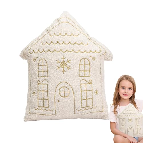 Coussin de vacances en peluche style maison de Noël haut de gamme