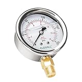 ELECALL 200psi Silicone Oil Filled Pressure Gauge for Water Oil Air Fuel Pressure Test in Pool Pump...