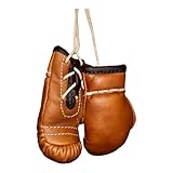 Mini Boxing Gloves for CAR Hanging Decoration TAN Leather Vintage | 0oz | Retro by GEOFFREY