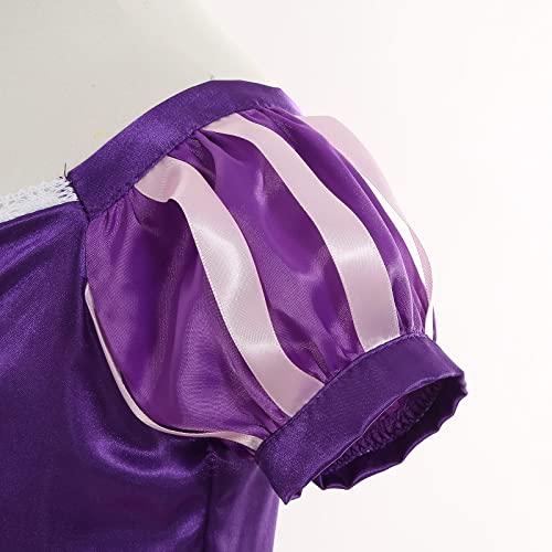 Purple Princess Dresses For Girls Toddler Costume For Girls Kids Dress Up Clothes With Accessories Birthday Cosplay Christmas (130 5-6 Years) #TOP3