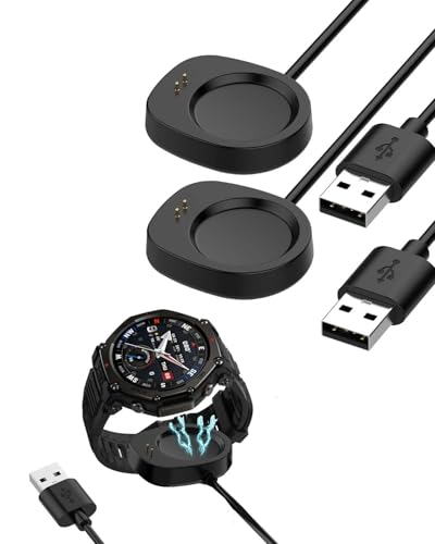 �y2�{�zFor Amazfit T-Rex Ultra 2 51mm/Active Max/T-Rex 3 Pro �{�C�X���R�[�_�[ �[�d�P�[�u�� �[�d�� USB-A�R�l�N�^ �g�я[�d�� �����ϋv 1m���� �y�� ������ �����^�ѕ֗��y�u���b�N�z