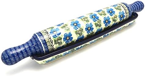 Polish Pottery Rolling Pin with Stand - Morning Glory