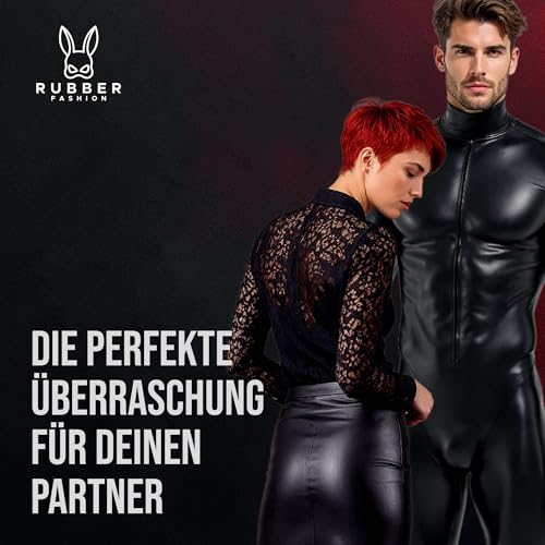 Rubberfashion Wetlook kurzer Minirock - Mini Skirt - Skirts for Women - Rock Mini kurz - Outfit Damen für Festival Party Rave und Halloween