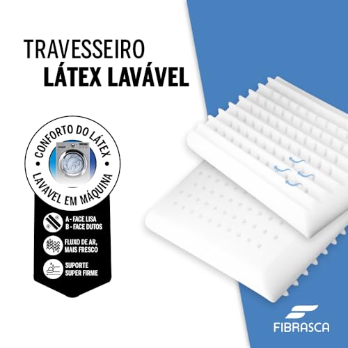 Travesseiro Latex Lavavel - para fronhas 50x70cm - Branco - Fibrasca
