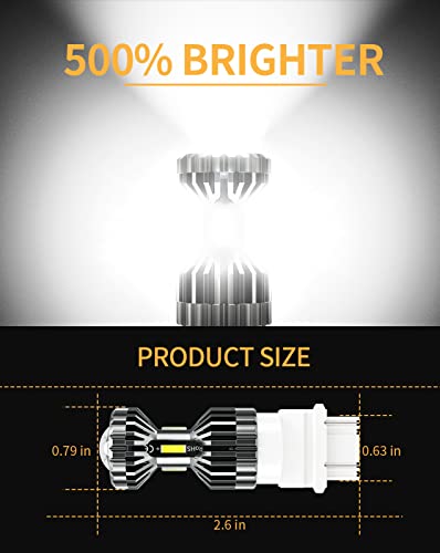 image for MIFMIA 3156 3157 LED Bulb, 500% Brighter CSP LED Reverse Lights, 3057 