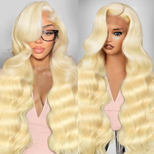 FXIMYLC 26 Inch 613 Lace Front Wigs Human Hair 13X6