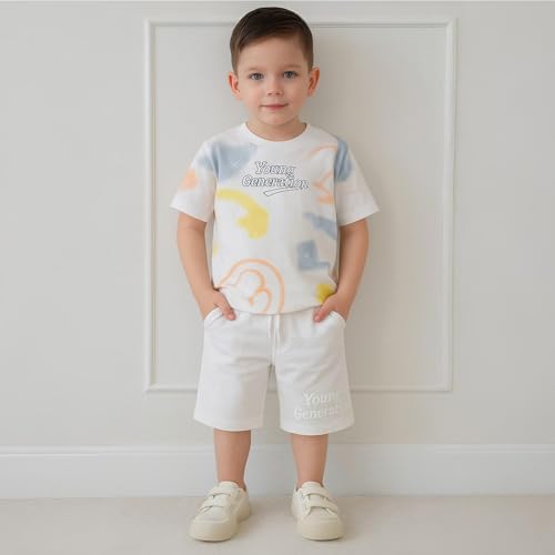 Image of Kidbea Kids Cotton T-Shirt and Shorts Set | Soft Breathable Co-Ord Outfit for Boys | Trendy & Stylish Summer Wear | Boys Clothing Set