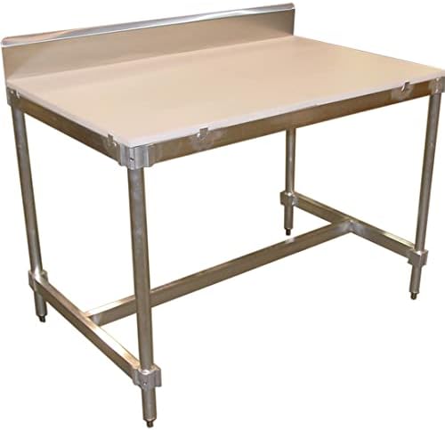 Poly TOP Aluminum I-Frame Table with Stainless BACKSPLASH- 34 to 35.5 X 30 X 24 in.