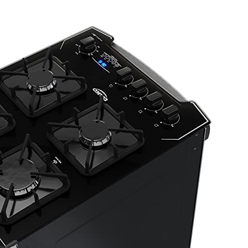 Fogão 4 Bocas Preto Frente Vidro Espelhado e Timer Digital Dako Diplomata Glass Grill Style Bivolt