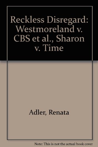 Reckless Disregard: Westmoreland v. CBS et al.,... B00072I2BA Book Cover