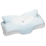 Funda de almohada extraíble y transpirable: hecha de 38% viscosa de seda de hielo con 62% poliéster. Una superficie transpirable permite que el aire circule para mantener la almohada fresca mientras duermes. Es extraíble con cremallera y lavable a máquina, por lo que siempre puedes mantenerlo limpio y con olor fresco. Todo el material es libre de productos químicos para una mejor salud.