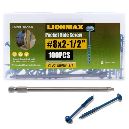 LIONMAX 2-1/2 inch pocket hole screws 100 pcs