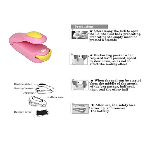 Portable Mini Sealing Household Machine, Mini Heat Sealing Machine Travel Portable Sealing Machine bag Clip Household Kitchen Supplies (Purple 1pcs) - Thumbnail 2
