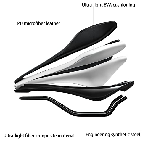 Bike Saddle With Rear Reflective Sticker - Waterproof Surface Bicycle Seat For Men Women (L) #TOP6