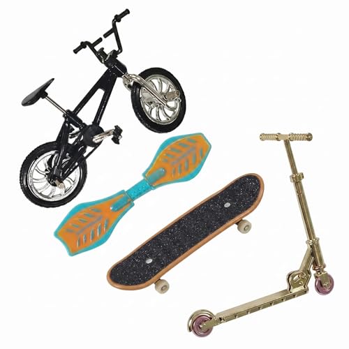 4 Pcs Finger Boards Skateboards Set Tech Deck Scooter Mini Skateboard Exercise Finger Coordination Ability & Develop Childrens Intelligence Mini Finger Stress Relieving Toy Bikes for Collectors (2)