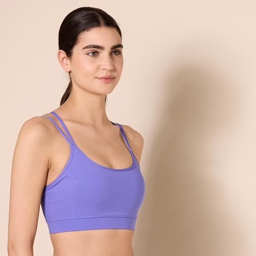 Image of Amazon Essentials Women's Comfy Padded Sports Bra, Active Sculpt Strappy Back, Removable Pads, Moisture Wicking