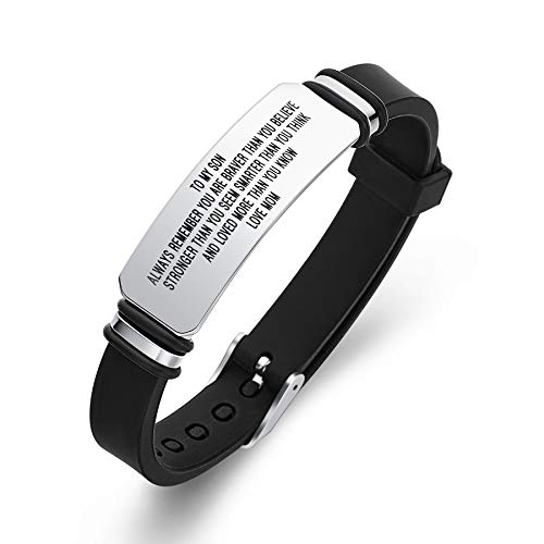 Gifts for Son from Mom ,Mother To My Son Bracelets Personalized Birthday Christmas Gifts for Teen Boys