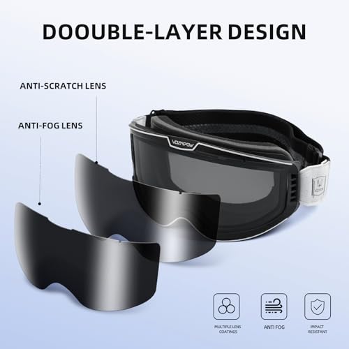 VOZAPOW Photochromic Motorcycle Goggles Anti Fog